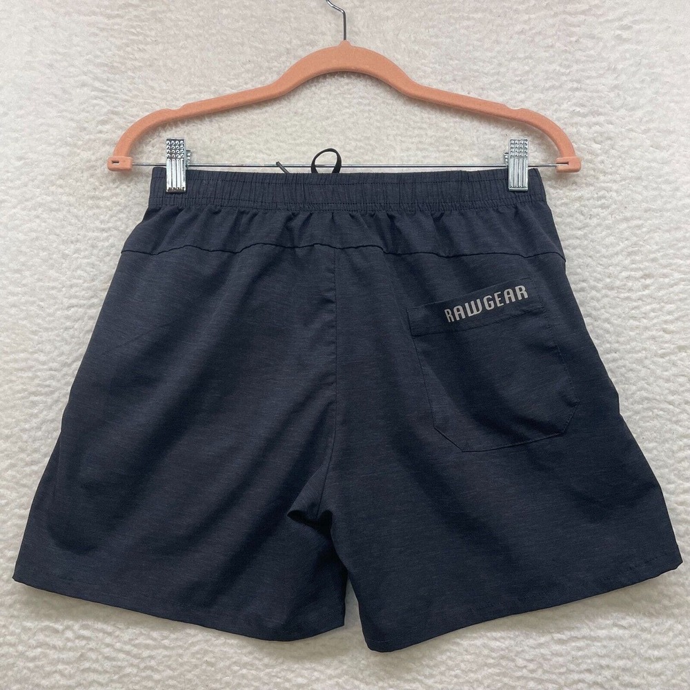 Raw Gear Shorts Mens Small Blue Drawstring Athleisure Gym Workout Running Hike - Picture 2 of 8